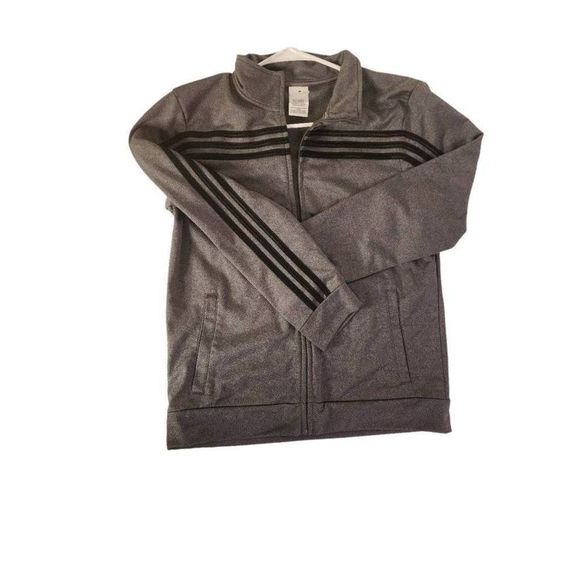 Adidas Adidas boys gray stripe jacket size XL 18/20 - Picture 3 of 6